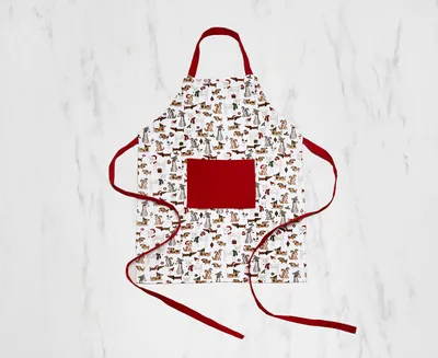 Festive Dogs Apron with Front Pocket