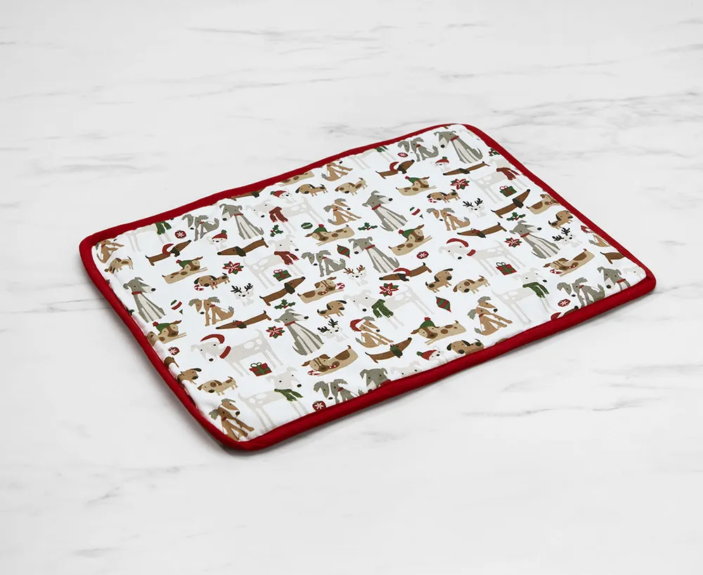 Festive Dogs Dry Mat, 15 x 20''