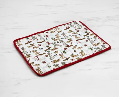 Festive Dogs Dry Mat, 15 x 20''