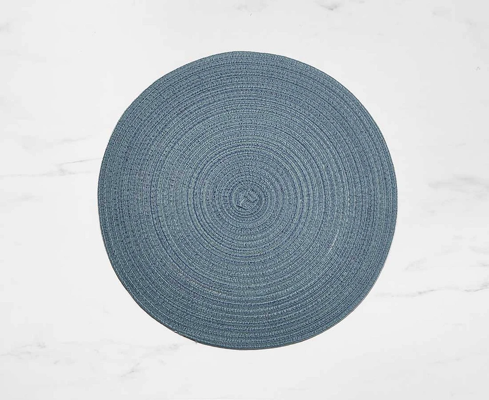 Ora Round Woven Placemat, Blue