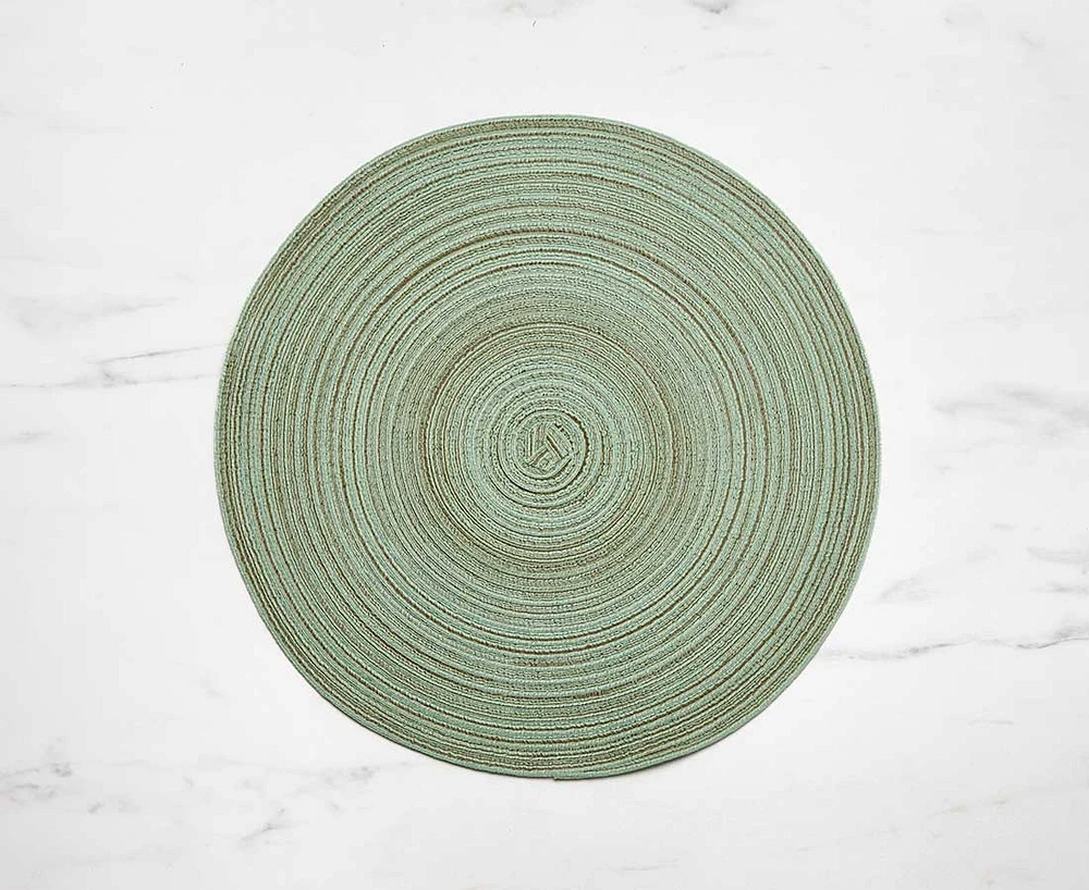 Ora Round Woven Placemat, Green