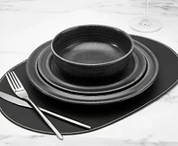 Leather 12-Pc Dinnerware Set, Tuxedo