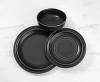 Leather 12-Pc Dinnerware Set, Tuxedo