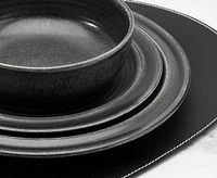 Leather 12-Pc Dinnerware Set, Tuxedo