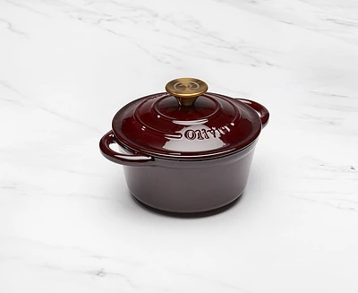 Cocotte ronde en fonte Bordeaux par Remy Olivier, 1,8 litre