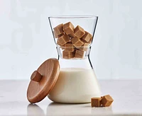Ensemble en verre pour sucre et crème Java & Co., chêne