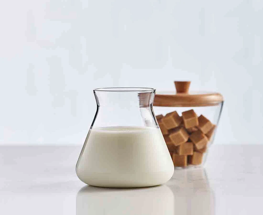 Ensemble en verre pour sucre et crème Java & Co., chêne