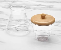 Ensemble en verre pour sucre et crème Java & Co., chêne