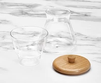 Ensemble en verre pour sucre et crème Java & Co., chêne