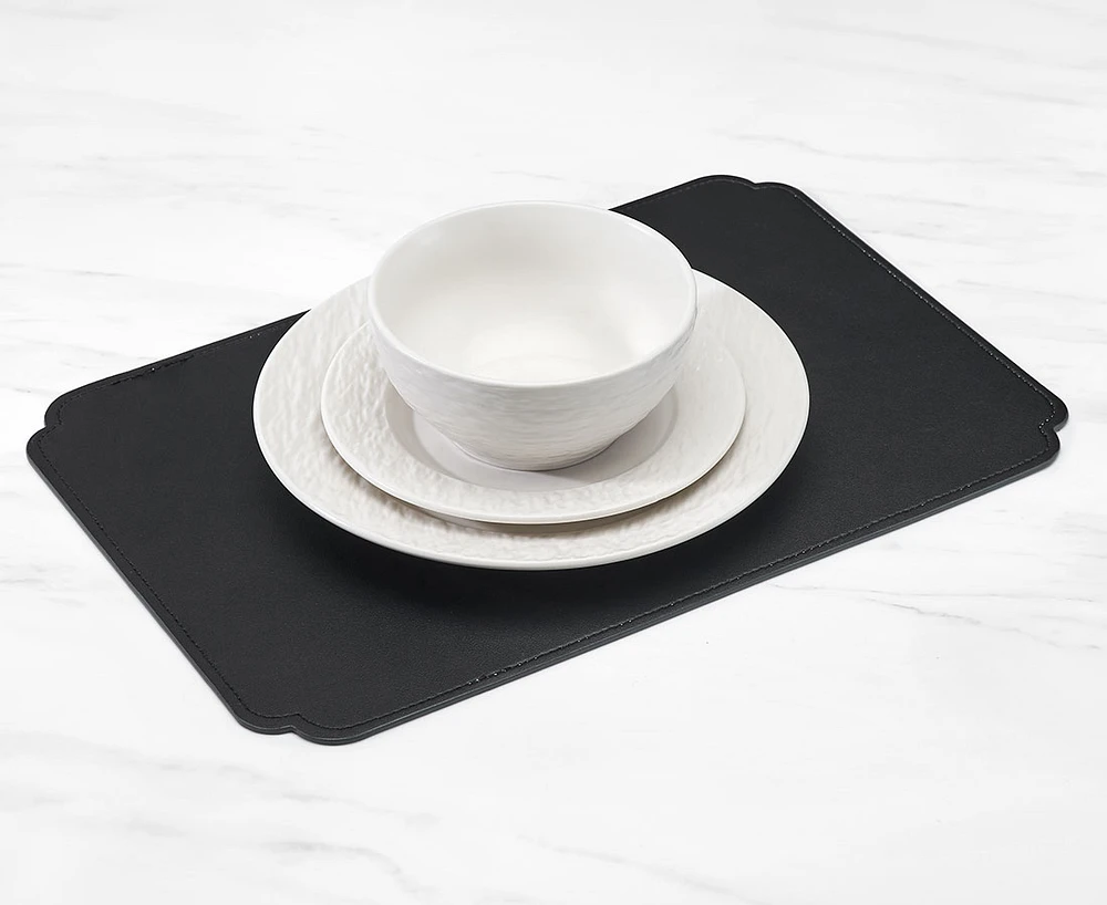 Lustre Reversible Placemat, Silver & Black