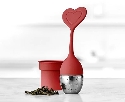 Infuseur en forme de cœur Serenitea de thinktea avec support