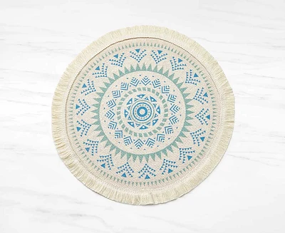 Mosaic Round Placemat, Green & Blue