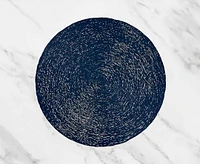 Cypriot Round Placemat, Navy Blue