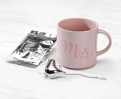 Ensemble tasse et thé « Mrs » thinktea, rose