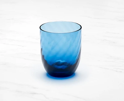 Verre à whisky en acrylique Ripple, bleu, 400 ml