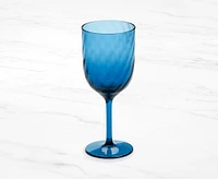 Ripple Acrylic Wine Glass, Blue, 380 ml