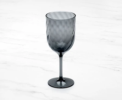 Verre à vin en acrylique Ripple, gris fumée, 380 ml