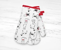 thinkkitchen Woof Oven Mitts with Dog Print, Set of 2