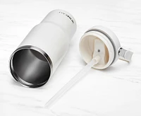Bouteille isotherme à double paroi avec bouchon à paille SIP, blanc cassé, 30 oz