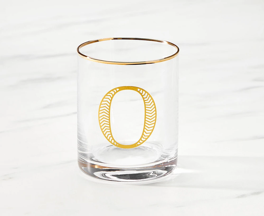 Verre à whisky avec monogramme « O », 11 oz