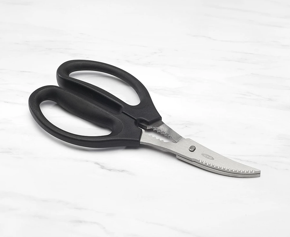 OXO Seafood Scissors, Silver and Black