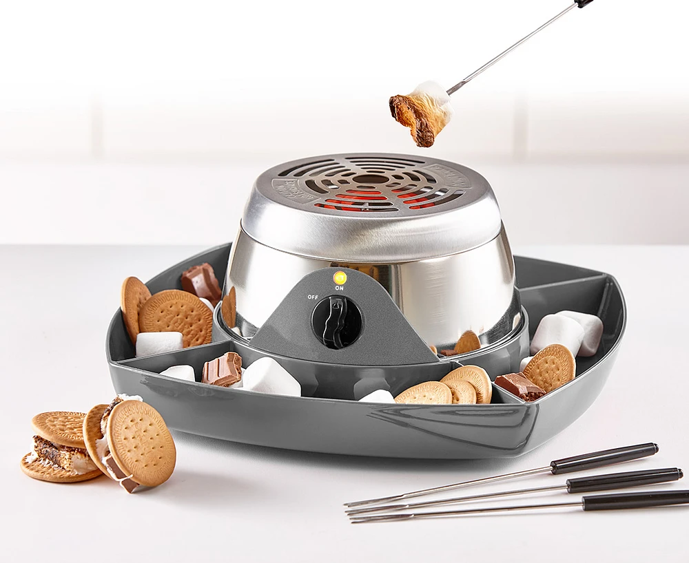 thinkkitchen Dolce S'mores Maker with Dish and 4 Skewers