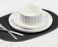 Buttercup 12-Pc Dinnerware Set, Grey and White