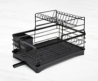 thinkkitchen Dish Rack with Drainage Tray, Black