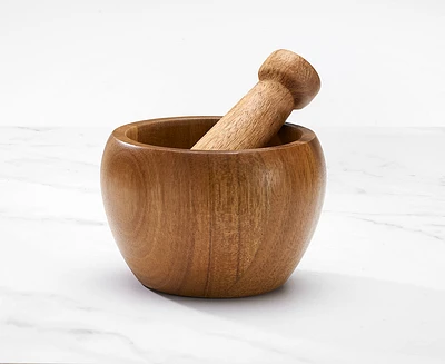 Remy Olivier Acacia Mortar and Pestle