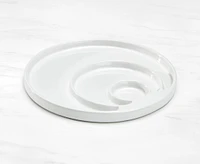 Circular Fondue Plate with 3 Sections, White, 22 cm