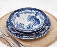 Manor 12-Pc Dinnerware Set, Blue and White