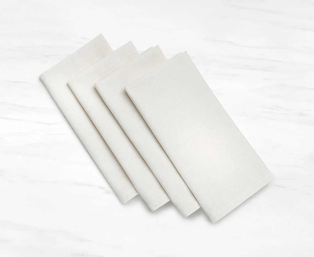 Manoir Napkins, Set of 4, Off-White
