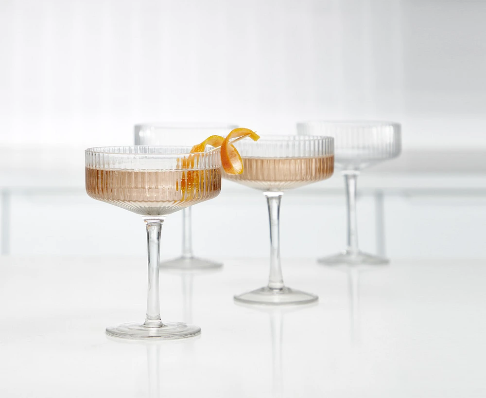 Palais Coupe Cocktail Glasses, Set of 4, Clear