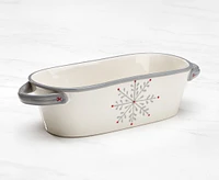 Snowfall Bread Basket, White and Grey