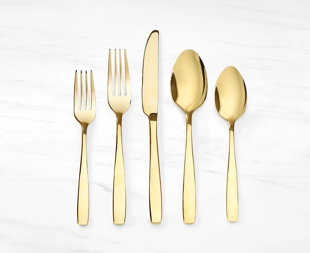 Victoria 20-Pc Flatware Set, Gold