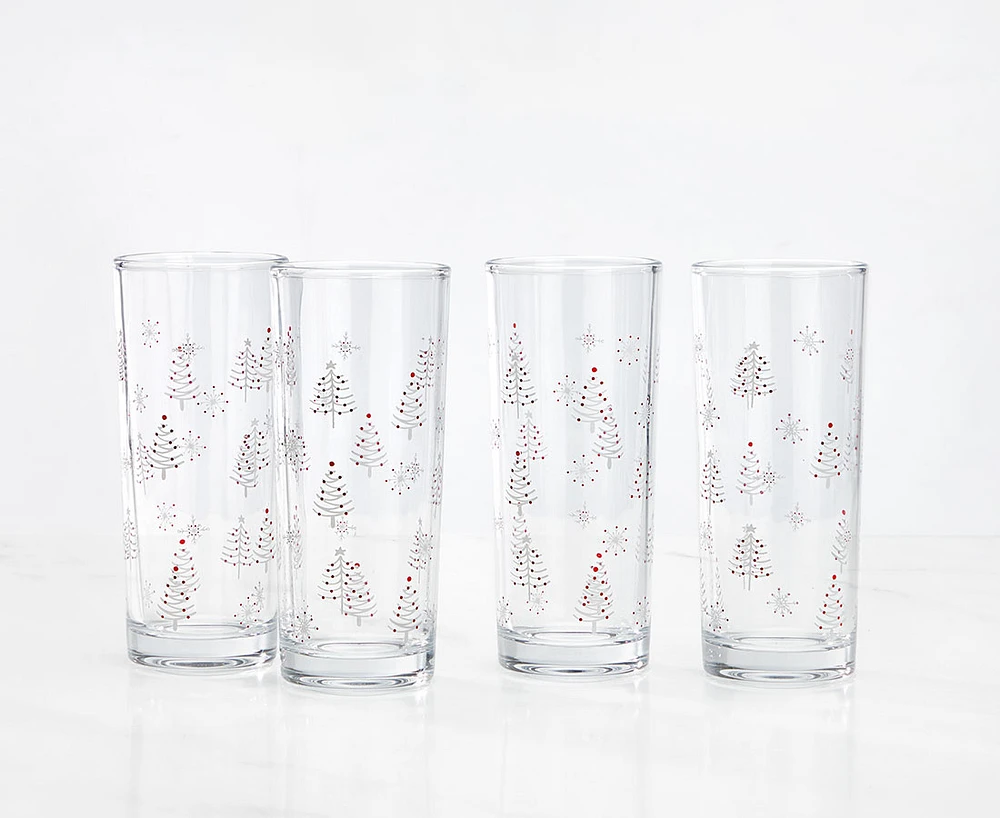 Snowflake Glasses, Set of 4