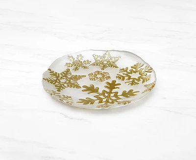 Golden Snowflakes Small Plate, 21 cm