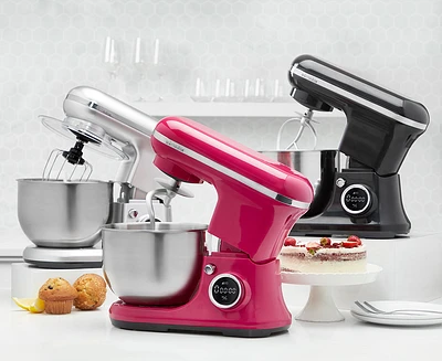 Batteur sur socle numérique Digimix thinkkitchen, fuschia, 650 W