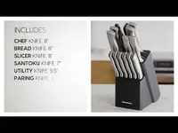 thinkkitchen Rodi 14-Pc Knife Set With Block, Black