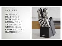 thinkkitchen Rodi 14-Pc Knife Set With Block, Black