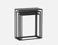 ALLIE set of 3 aluminum and iron nesting tables