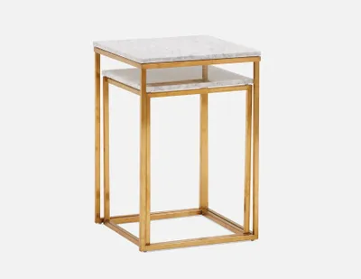 VINCI set of 2 marble nesting tables