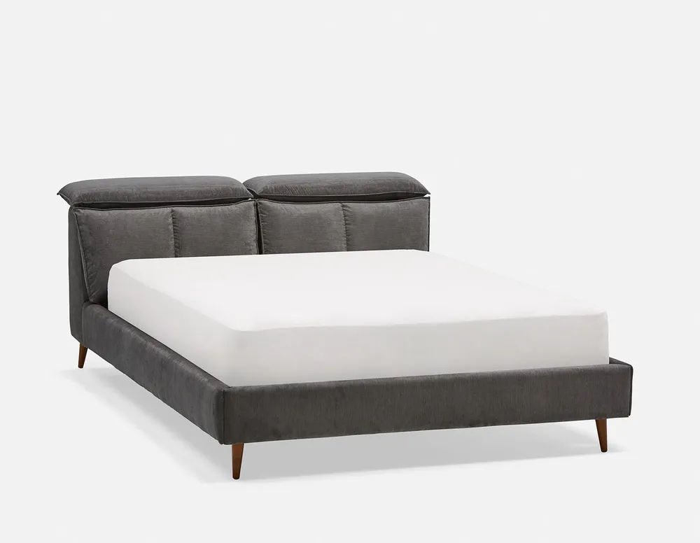 BARTH upholstered queen bed with adjustable headrests