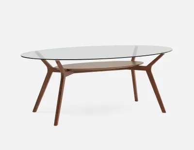 ODENSE ash veneer dining table with tempered glass top 200 cm