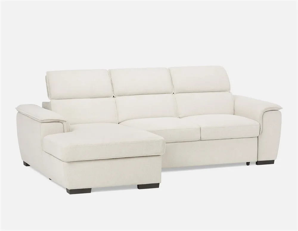 ODETTE left-facing sectional sofa-bed with storage