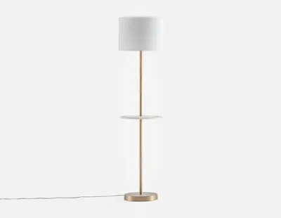 SOLNN floor lamp with marble tray 151 cm height