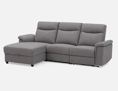 ROGER left-facing power-reclining sectional sofa with storage