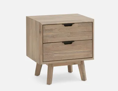 KABBANN acacia wood nightstand