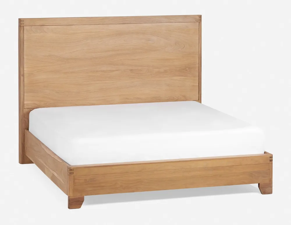 ANGERS acacia queen bed