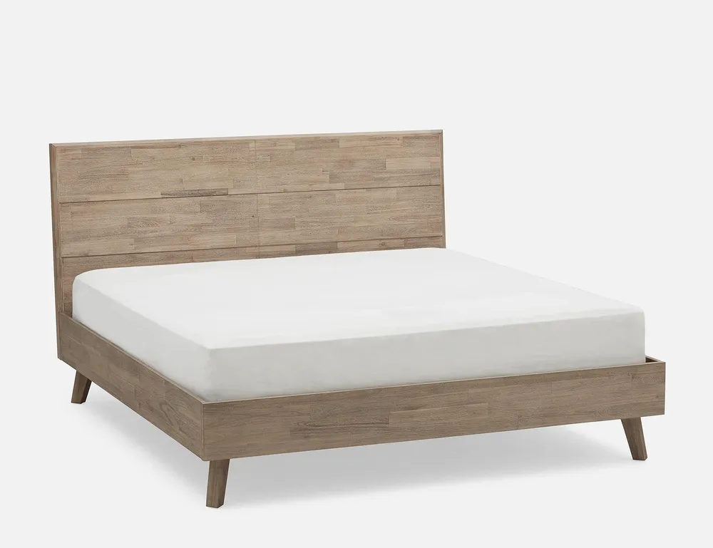 KABBANN acacia wood queen bed